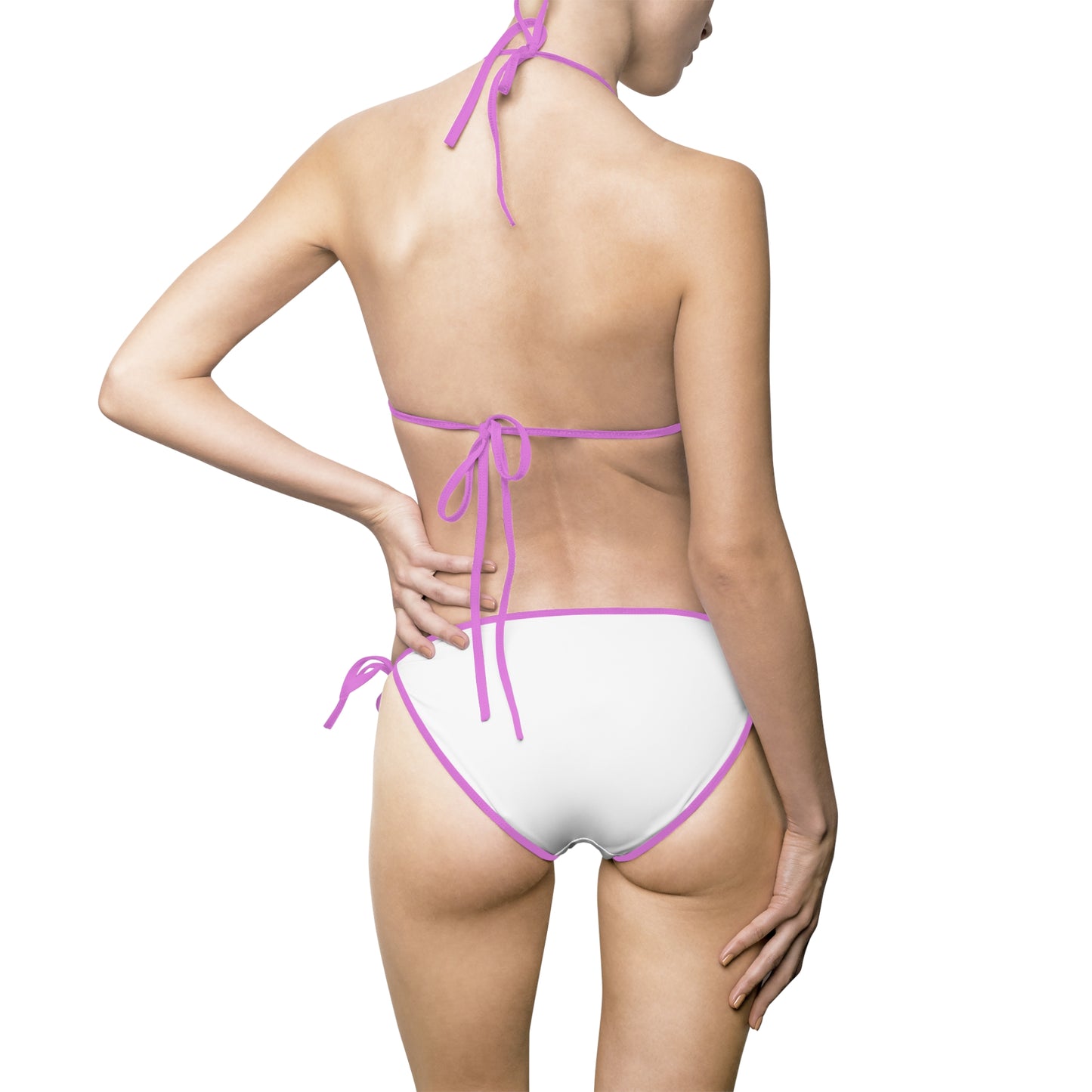 Weiss Schwarz Tie-Side Bikini Swimsuit